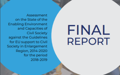 Assessment on the State of the Enabling Environment and Capacities of Civil Society against the Guidelines for EU support to Civil Society in Enlargement Region, 2014-2020 for the period 2018-2019