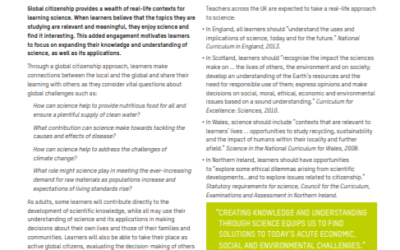 Science and Global Citizenship. Why teach science with a global citizenship approach?