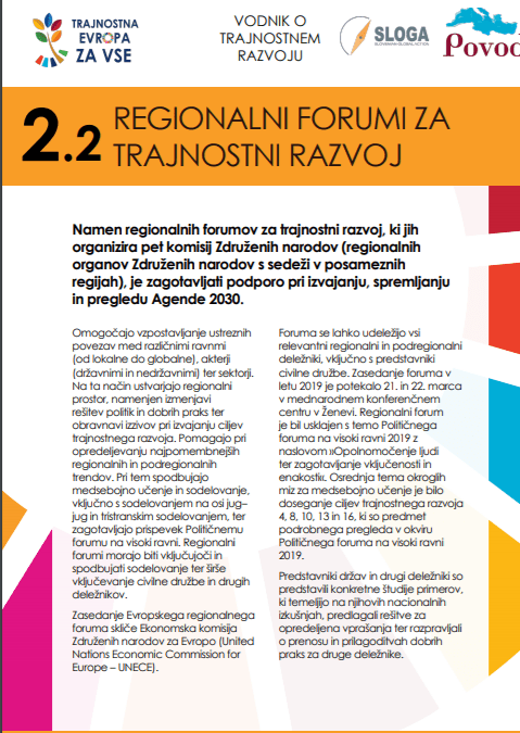 Regionalni forumi za trajnostni razvoj