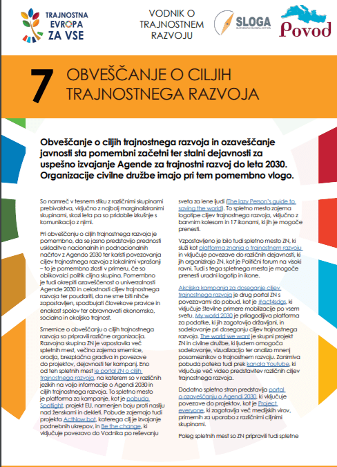 Obveščanje o ciljih trajnostnega razvoja