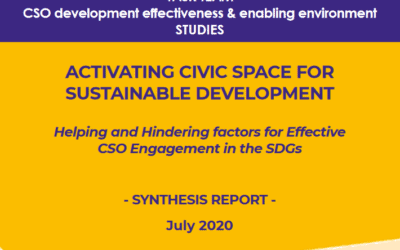 Activating civic space for sustainable development: Helping and Hindering factors for Effective CSO Engagement in the SDGs