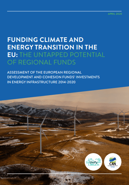 Funding Climate and Energy Transition in the EU: The Untapped Potential of Regional Funds. Assessment of the European Regional Development and Cohesion Fund’s Investments in Energy Infrastructure 2014-2020