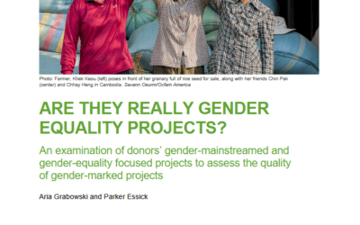 Are They Really Gender Equality Projects? An examination of donors’ gender-mainstreamed and gender-equality focused projects to assess the quality of gender-marked projects