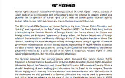 9thInformal ASEM Seminar on Human Rights:Human Rights Education and Training: key messages