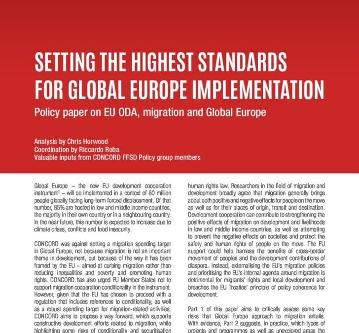 Setting the highest standards for Global Europe Implementation