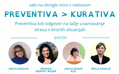Vabilo na okroglo mizo: Preventiva > kurativa: preventiva kot odgovor na lažje uravnavanje stresa v kriznih situacijah