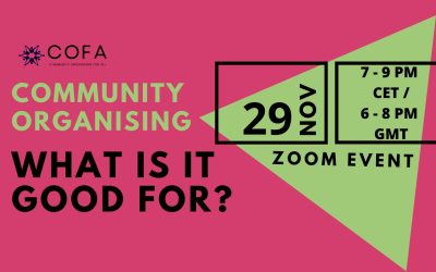 Vabilo na spletni dogodek “Community organising – What is it good for?”