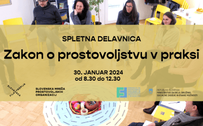 Spletna delavnica: Zakon o prostovoljstvu v praksi