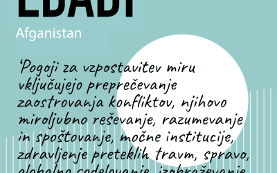 Afganistan skozi oči miru: novo pismo v seriji »Živeti mir«