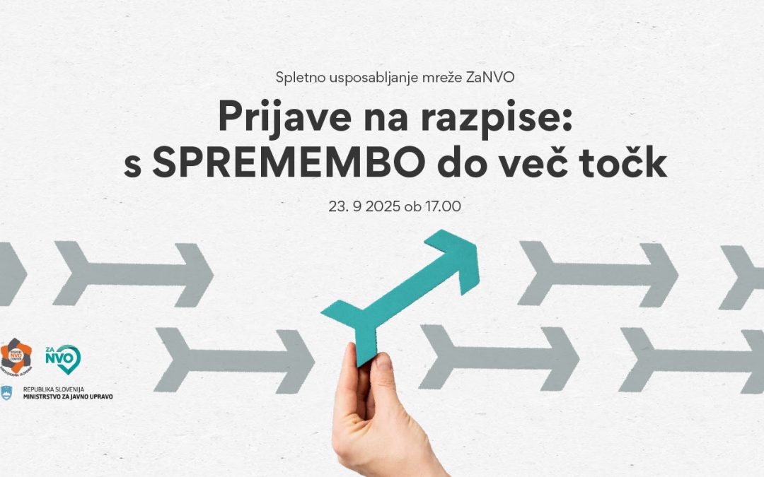 Spletno usposabljanje mreže ZaNVO: Prijava na razpise – s spremembo do več točk na razpisih