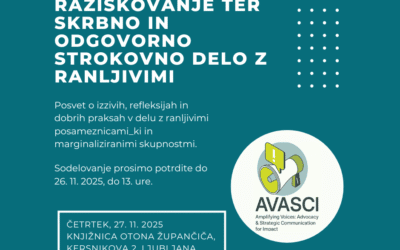 Posvet o etičnem raziskovanju in odgovornem delu z ranljivimi skupinami