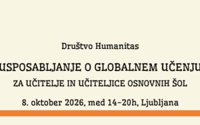 VABILO: usposabljanje o globalnem učenju za učitelje in učiteljice osnovnih šol (8. 10. 2026)