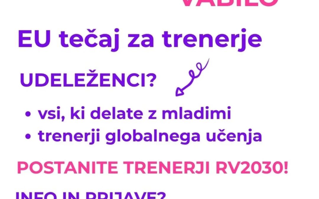 Vabilo na evropsko usposabljanje trenerjev (ToT): projekt Rural Voices 2030